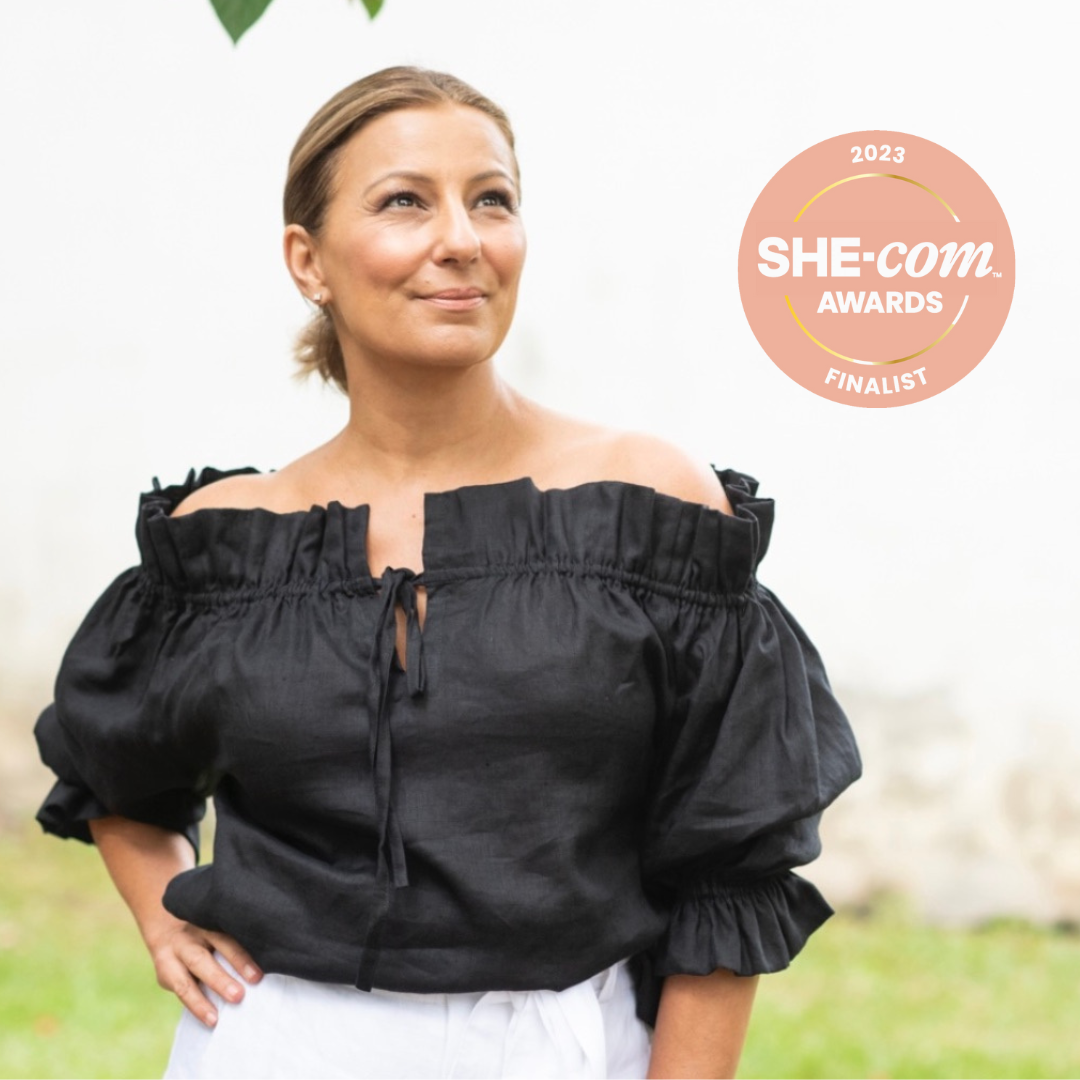 Bella Linen Ruffle Top - Black