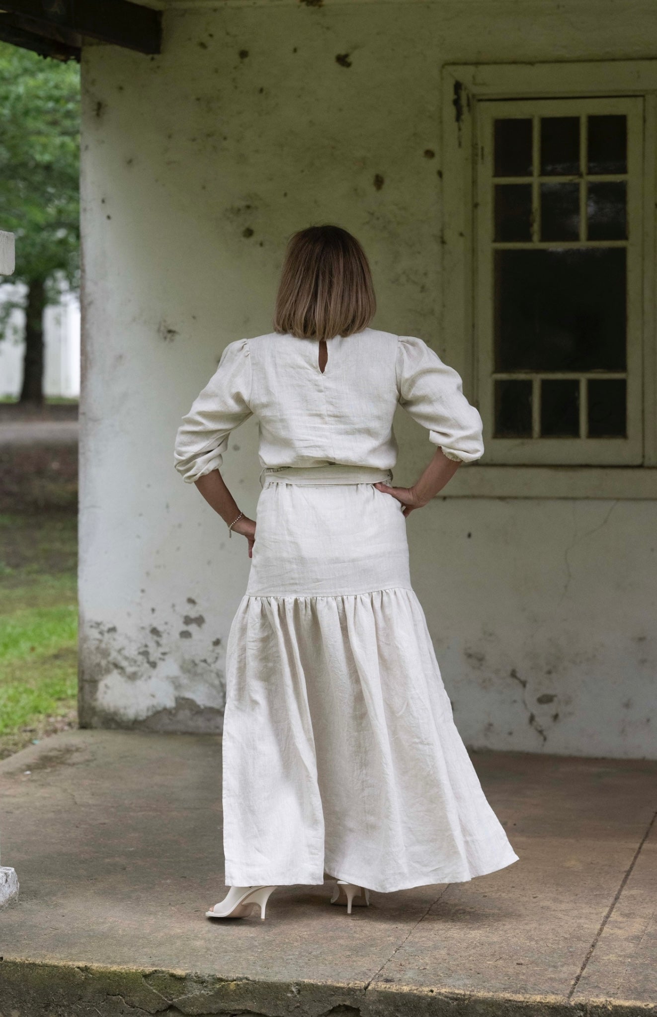 Tessa Linen Top - Ecru