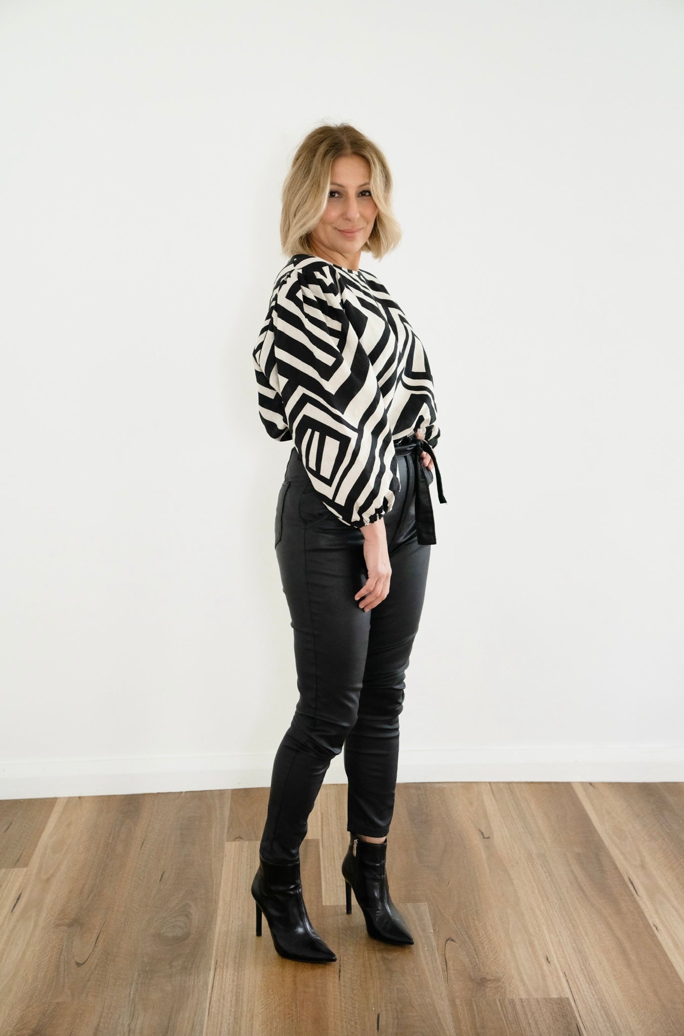 Fifi High Waisted Jeans - Black Wax Coated