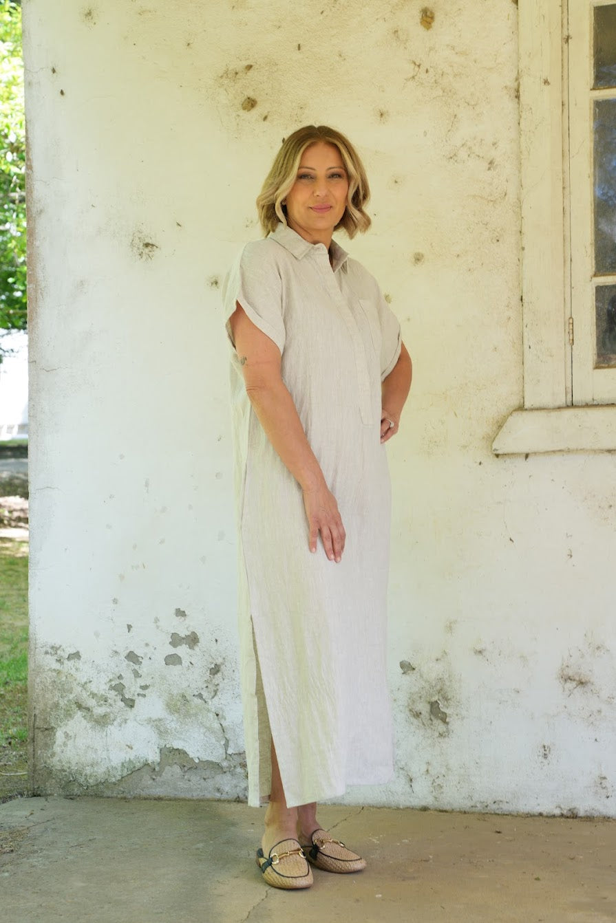 Martha Linen Dress - Ecru