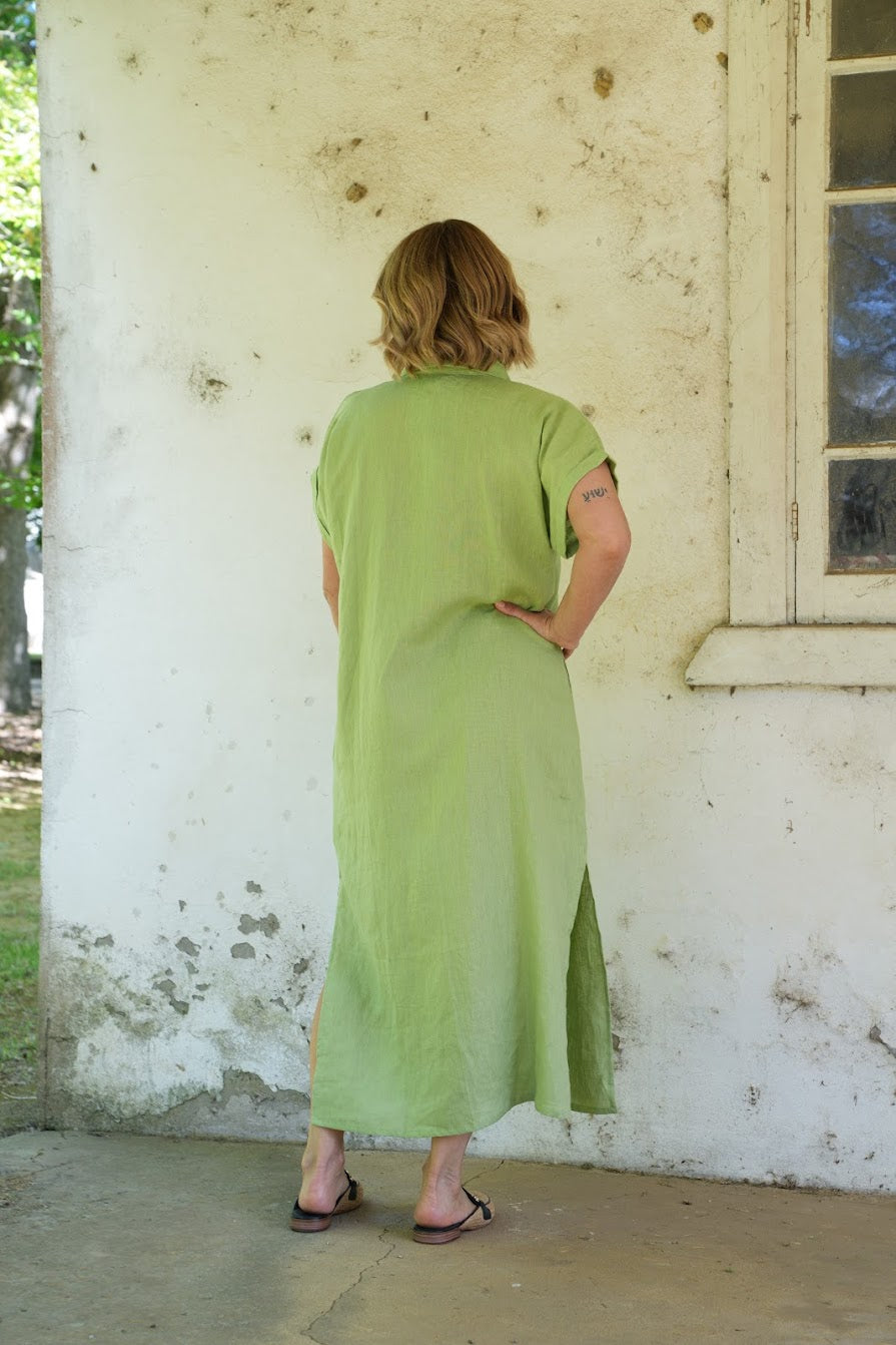 Martha Linen Dress - Sage