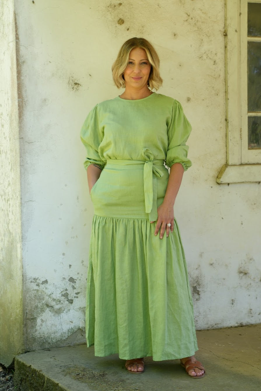 Liv Linen Skirt - Sage