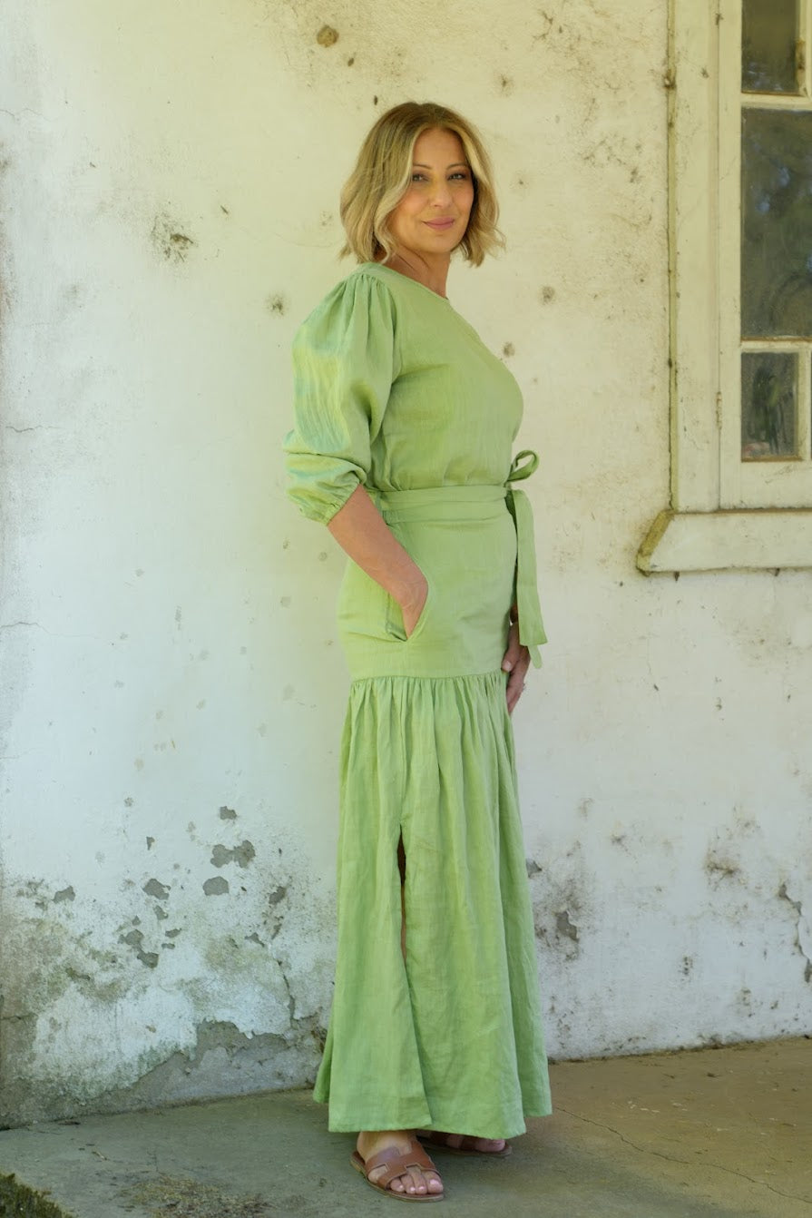 Liv Linen Skirt - Sage