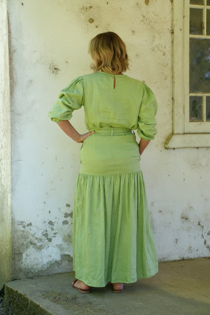 Liv Linen Skirt - Sage