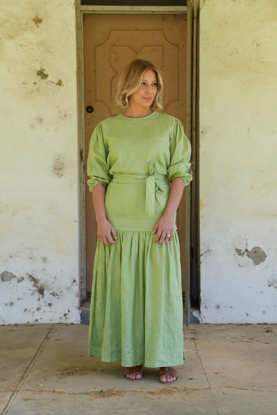 Liv Linen Skirt - Sage