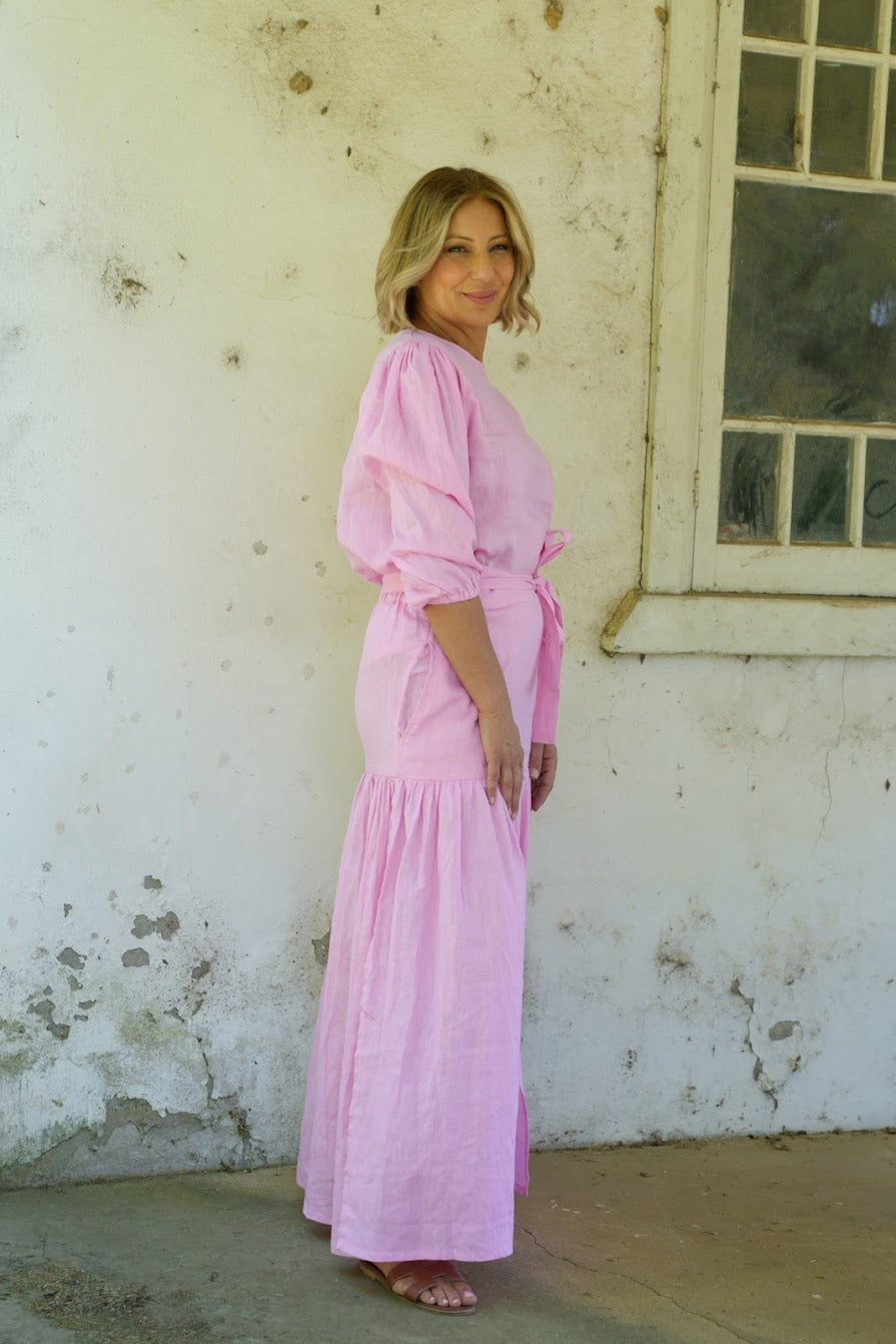 Liv Linen Skirt - Pink