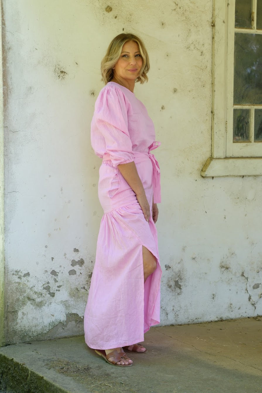 Liv Linen Skirt - Pink
