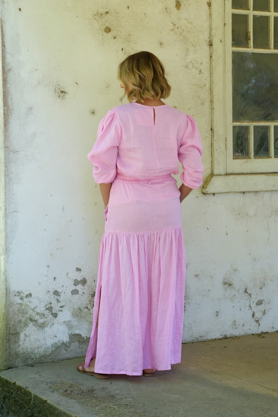 Liv Linen Skirt - Pink