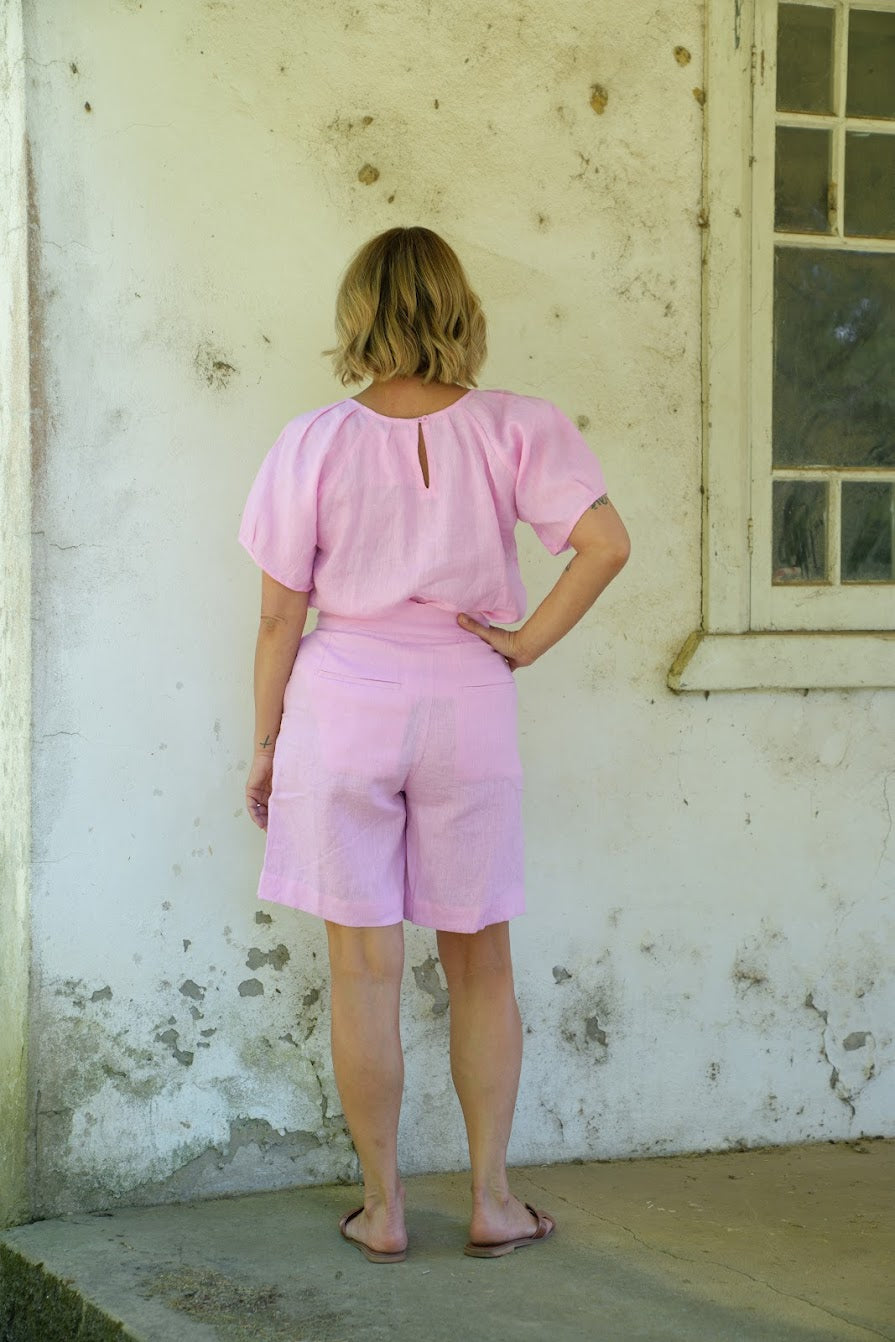 Gracie Linen Shorts - Pink