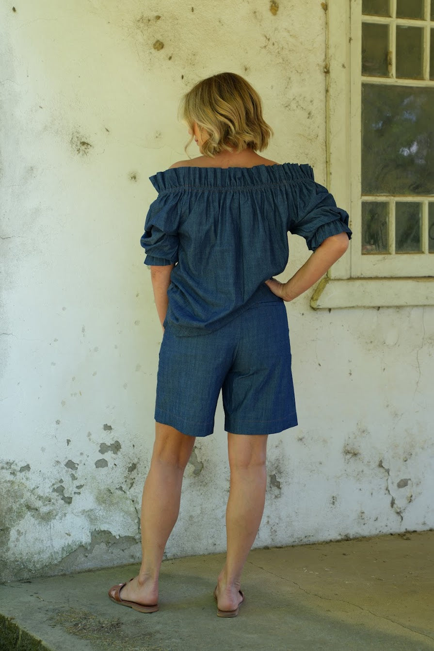 Gracie Shorts - Chambray