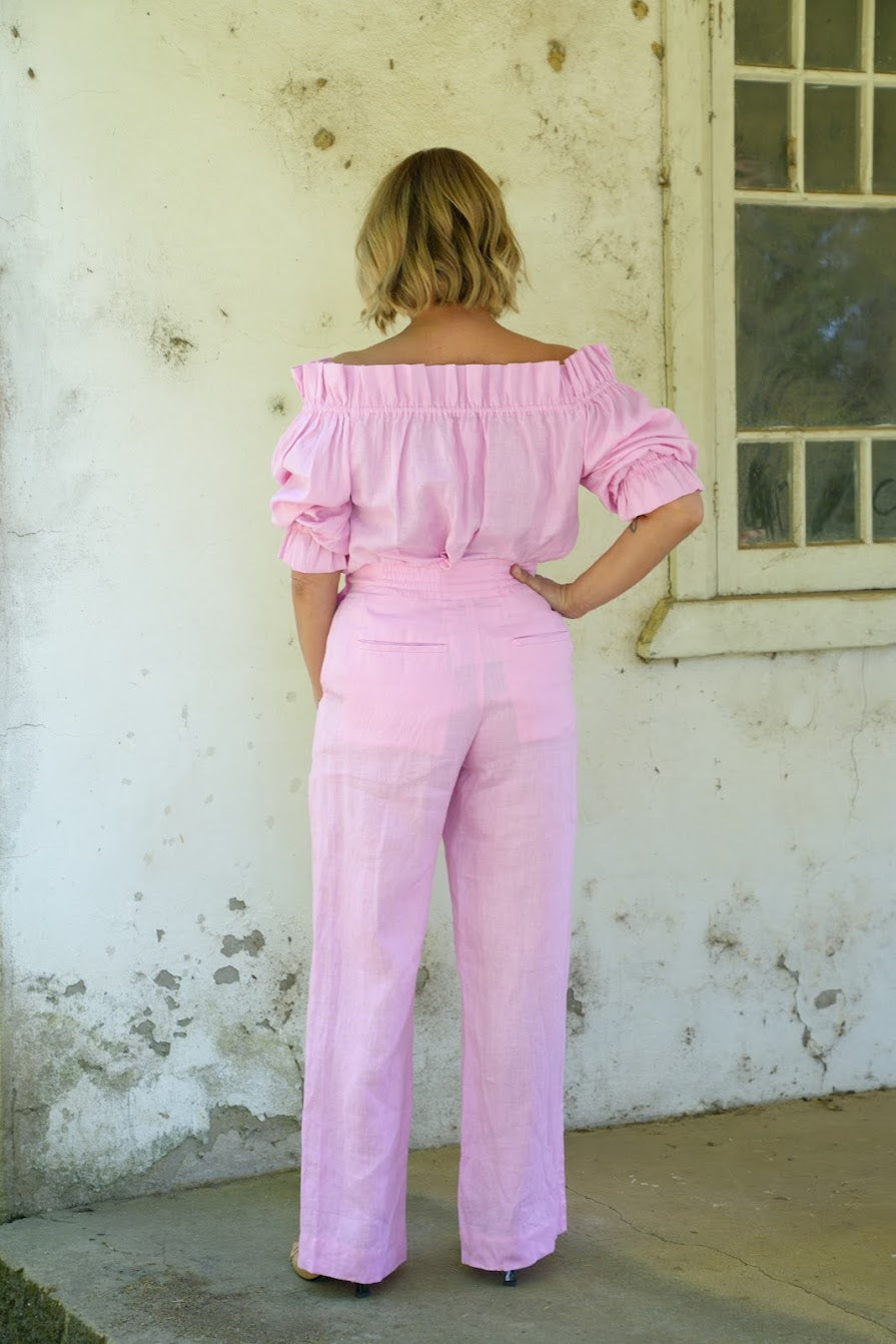 Ginny Linen Pants - Pink