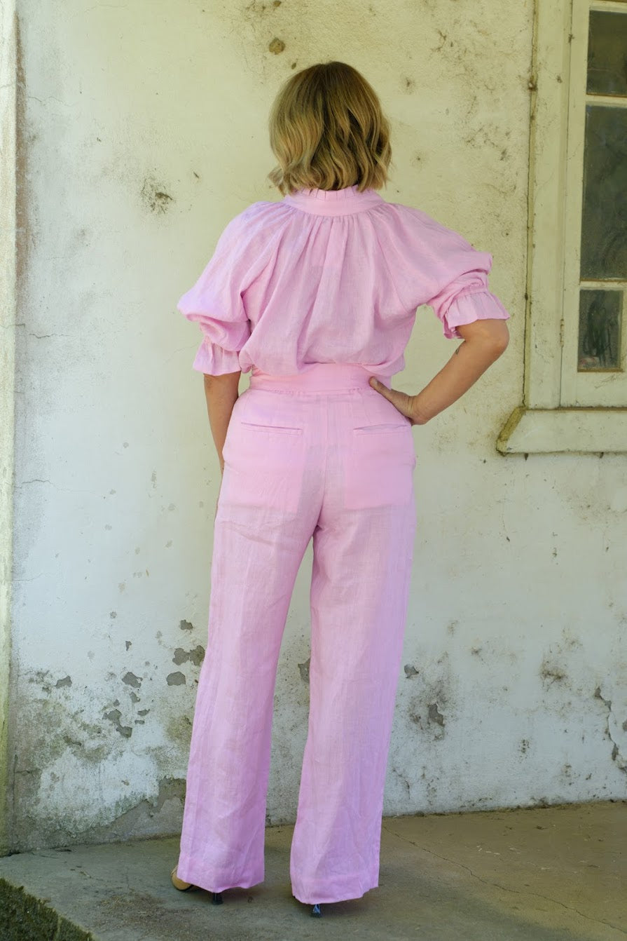 Ginny Linen Pants - Pink