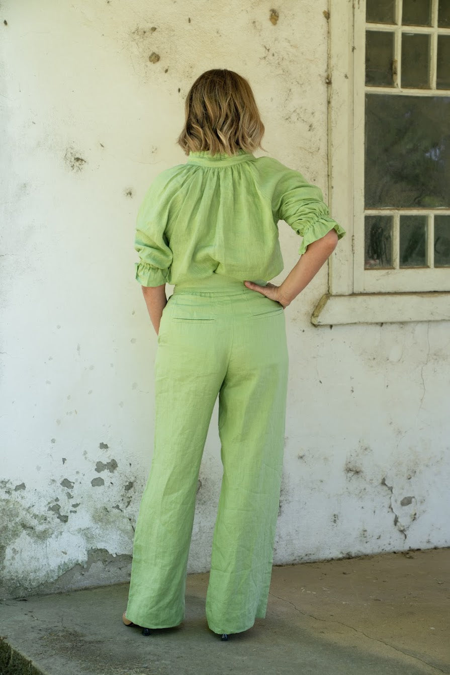 Daisy Linen Top - Sage