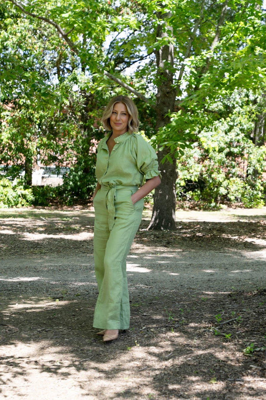 Ginny Linen Pants - Sage