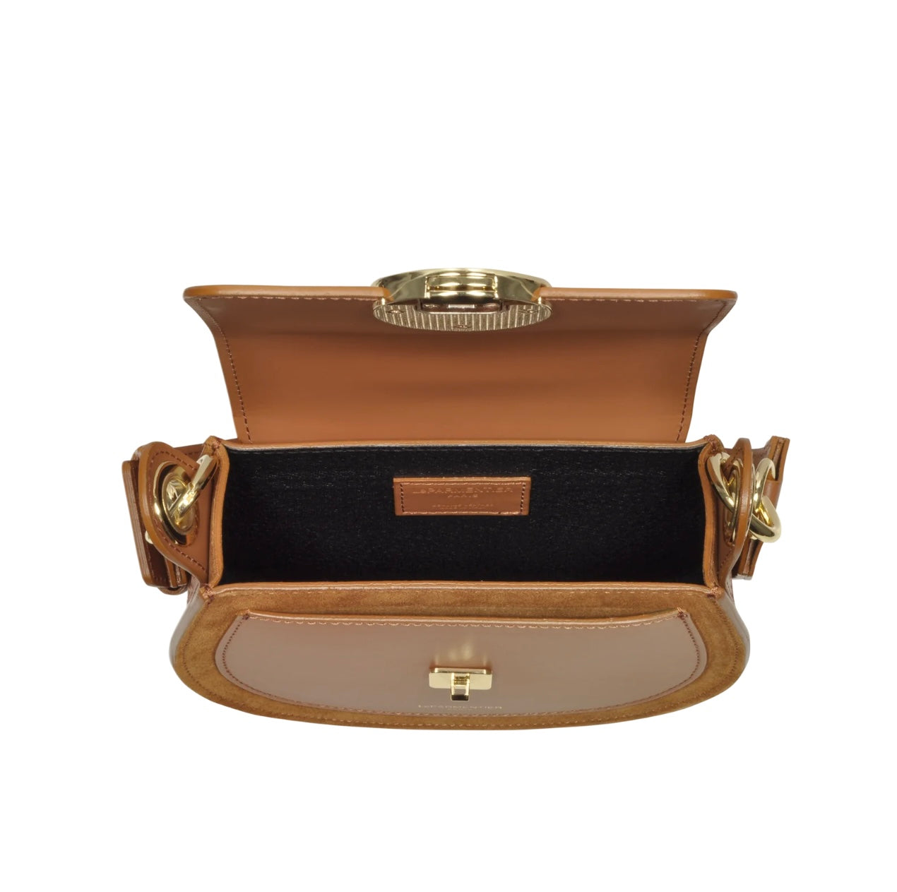 LeParmentier Paris - Yucca Suede and Leather Shoulder Bag - Cognac