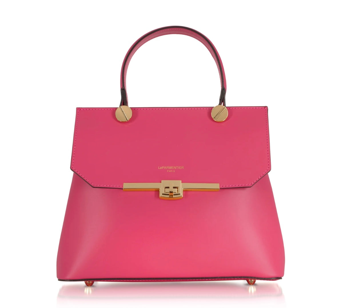 LeParmentier Atlanta Top Handle Satchel Bag w/Shoulder Strap - Fuchsia