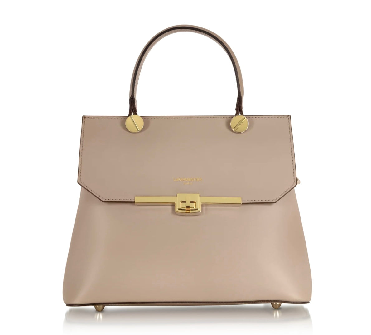 LeParmentier Atlanta Top Handle Satchel Bag w/Shoulder Strap - Nude