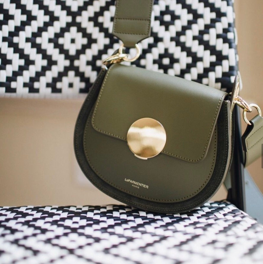 LeParmentier Paris - Yucca Suede and Leather Shoulder Bag - Military Green