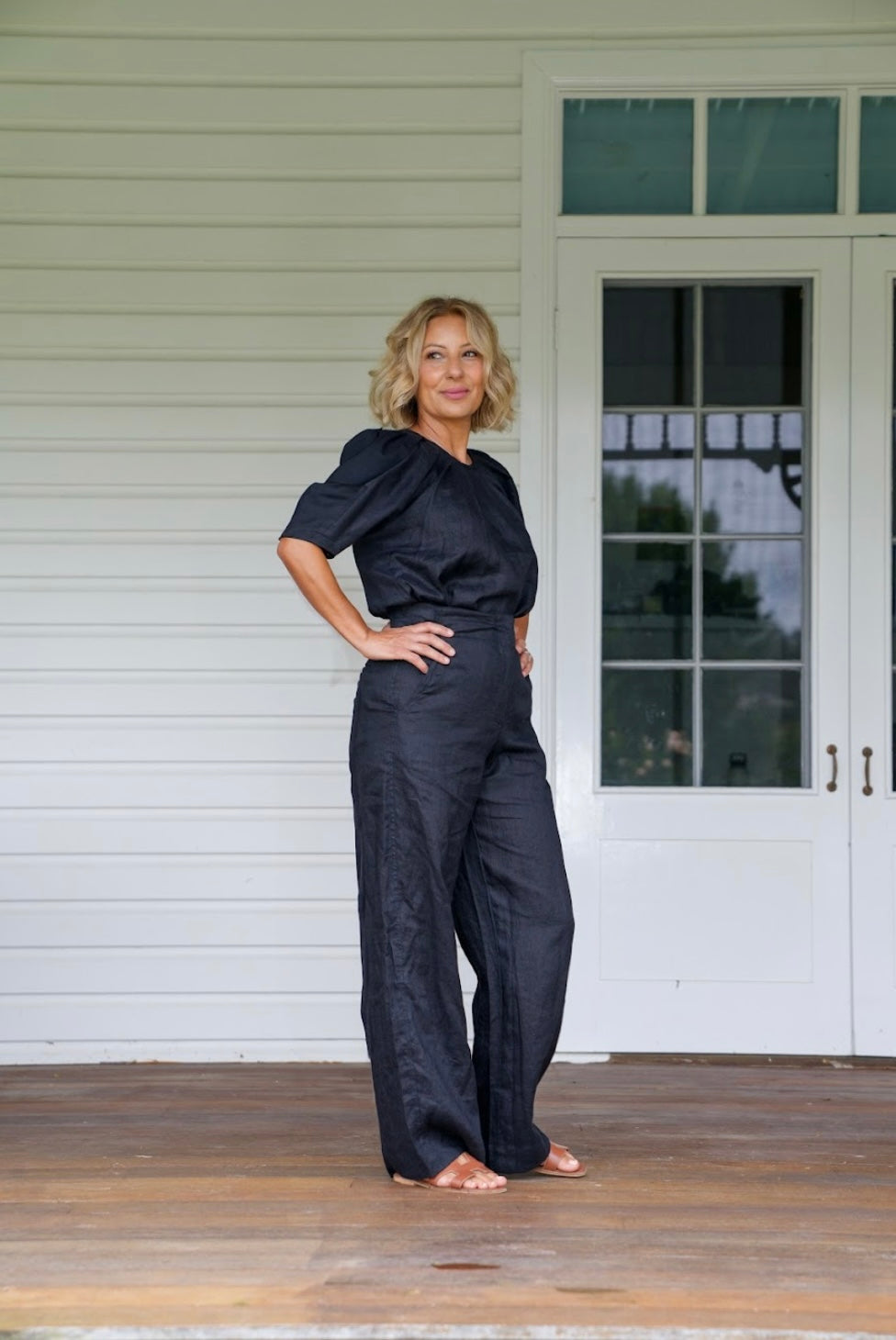Ginny Linen Pants - Black