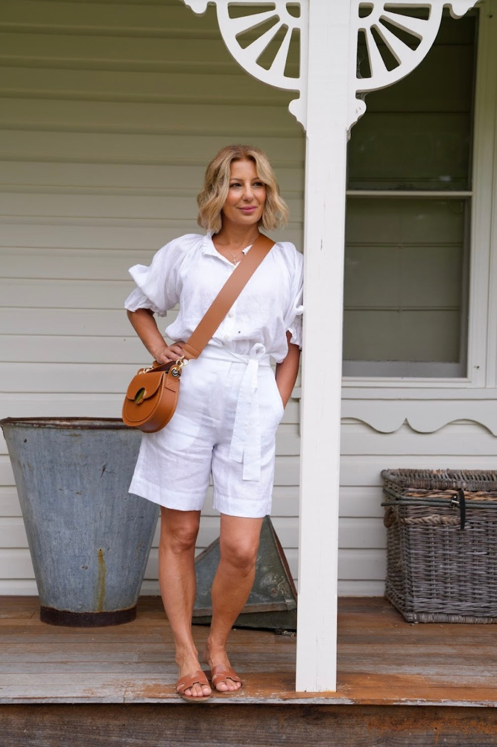 Gracie Linen Shorts - White