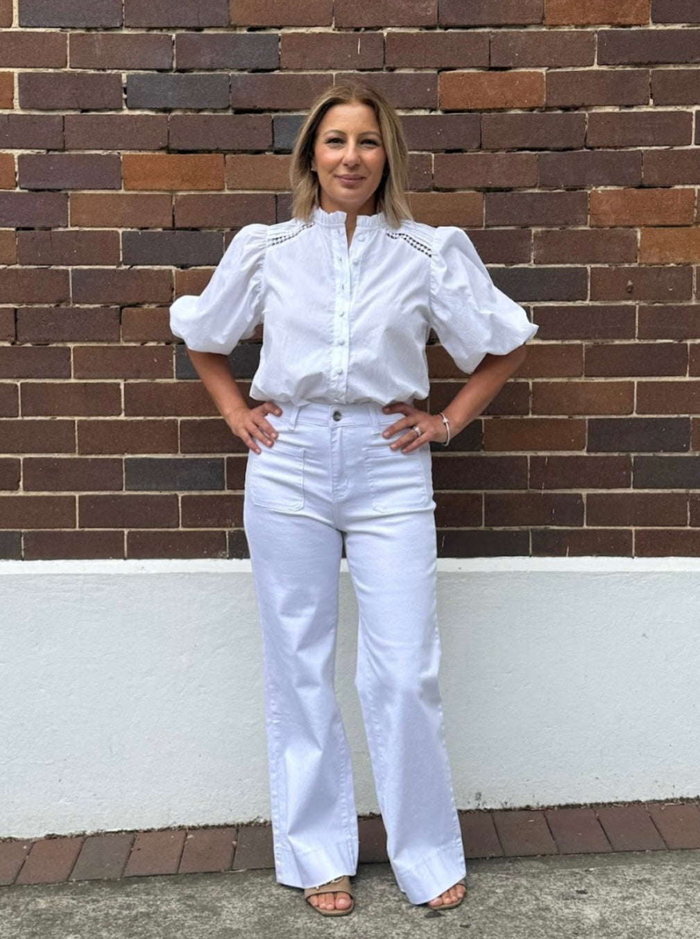The Bondi Wide Leg Denim Jeans - White