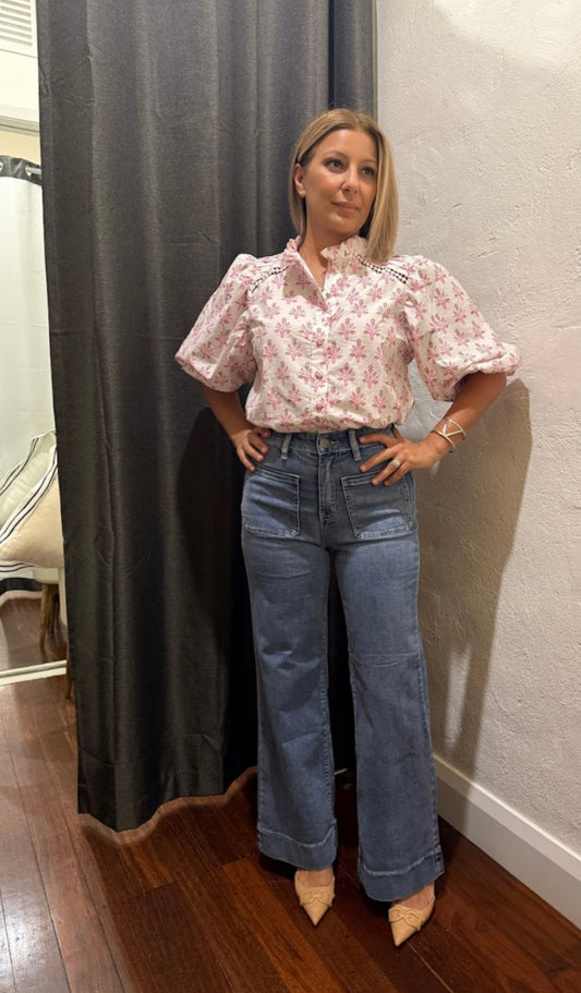 The Bondi Wide Leg Denim Jeans - Denim