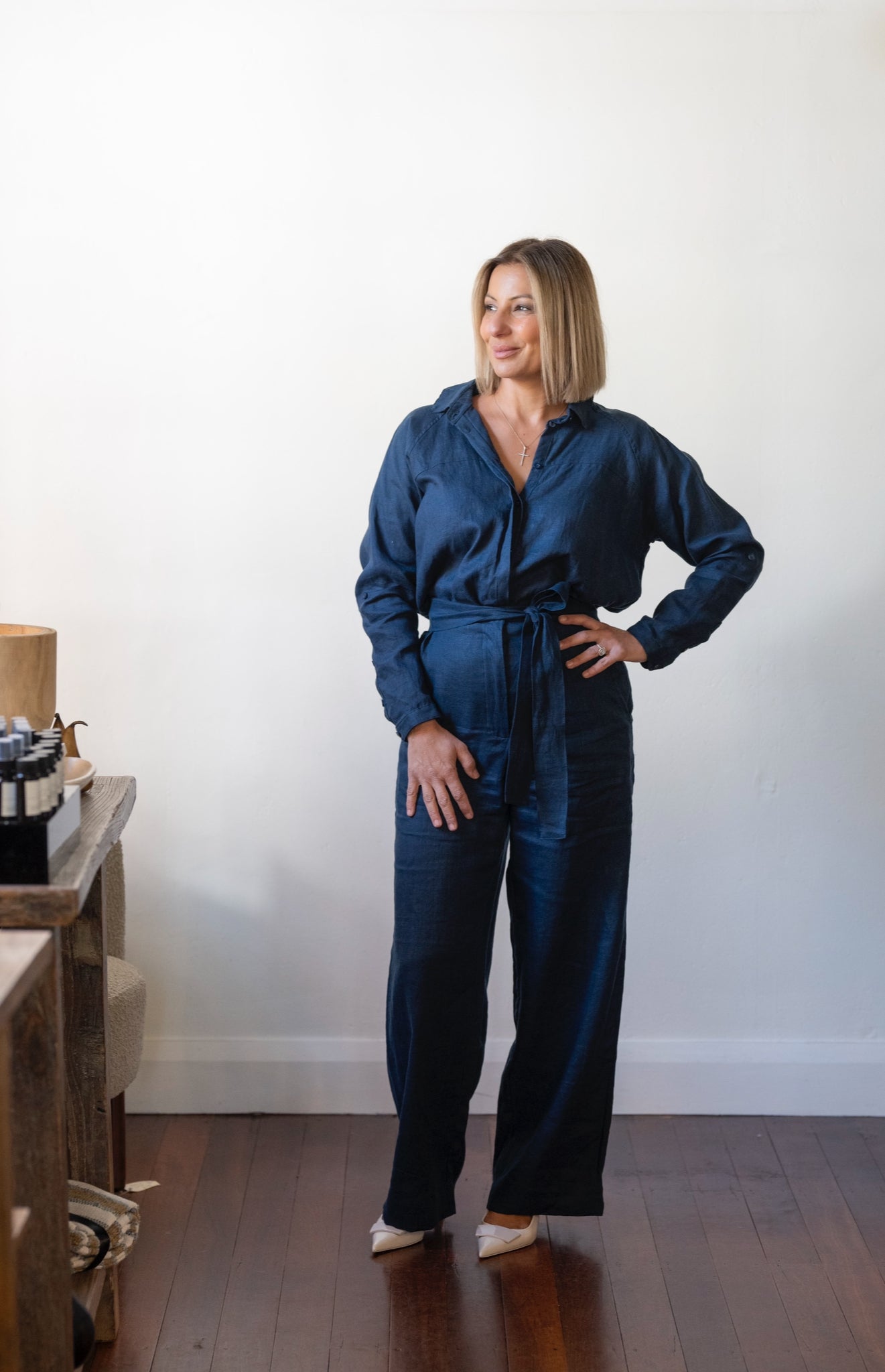 Ginny Linen Pants - French Navy