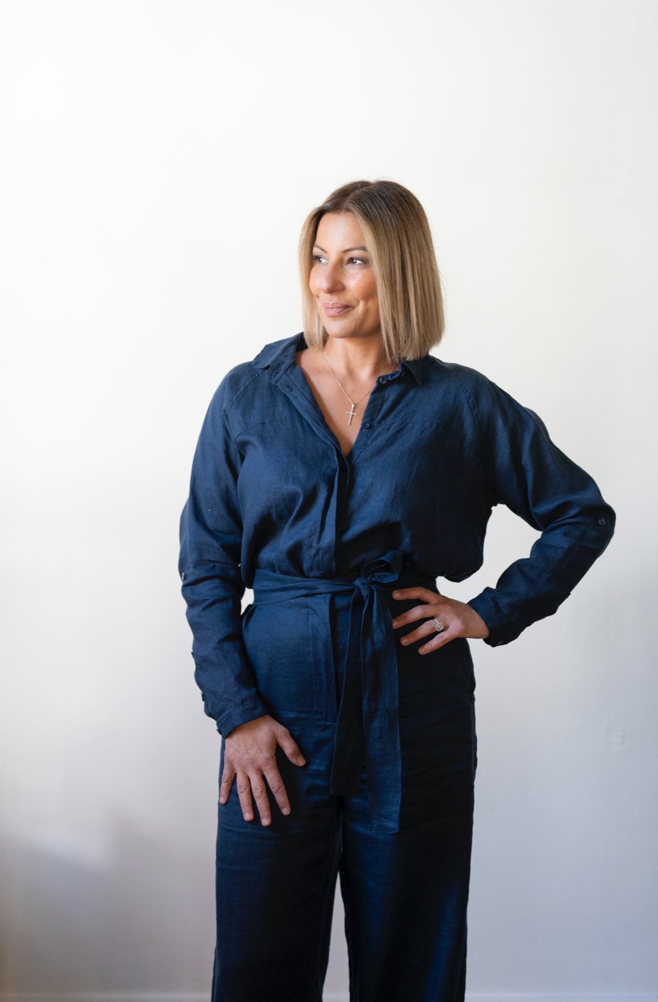Ginny Linen Pants - French Navy