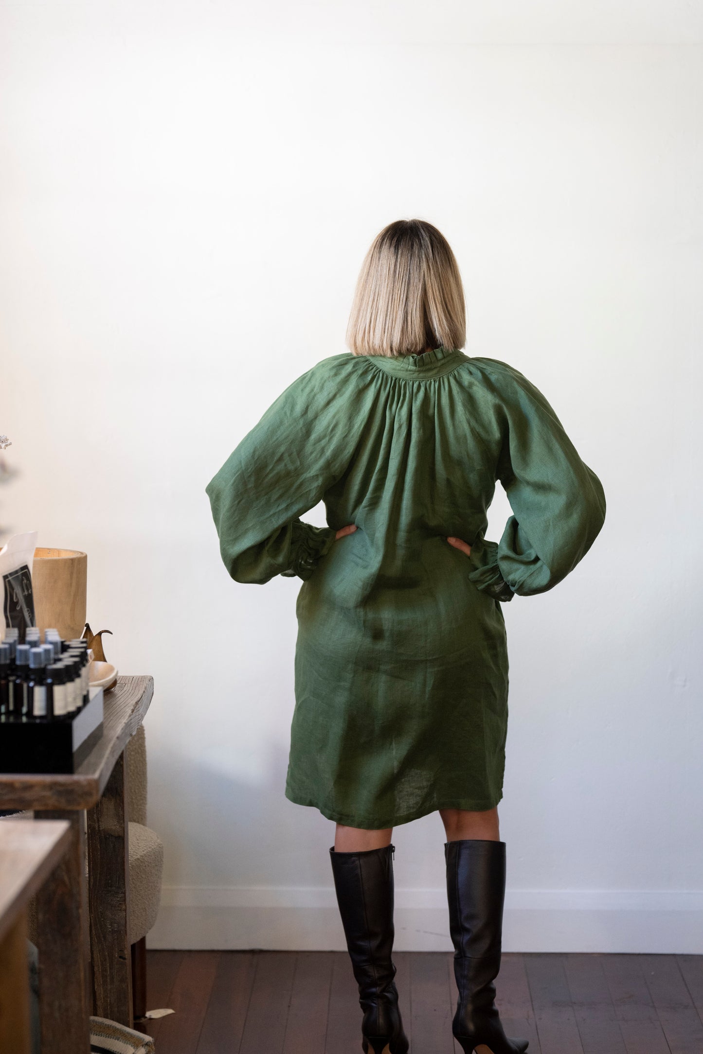 Dahlia linen dress - Cypress