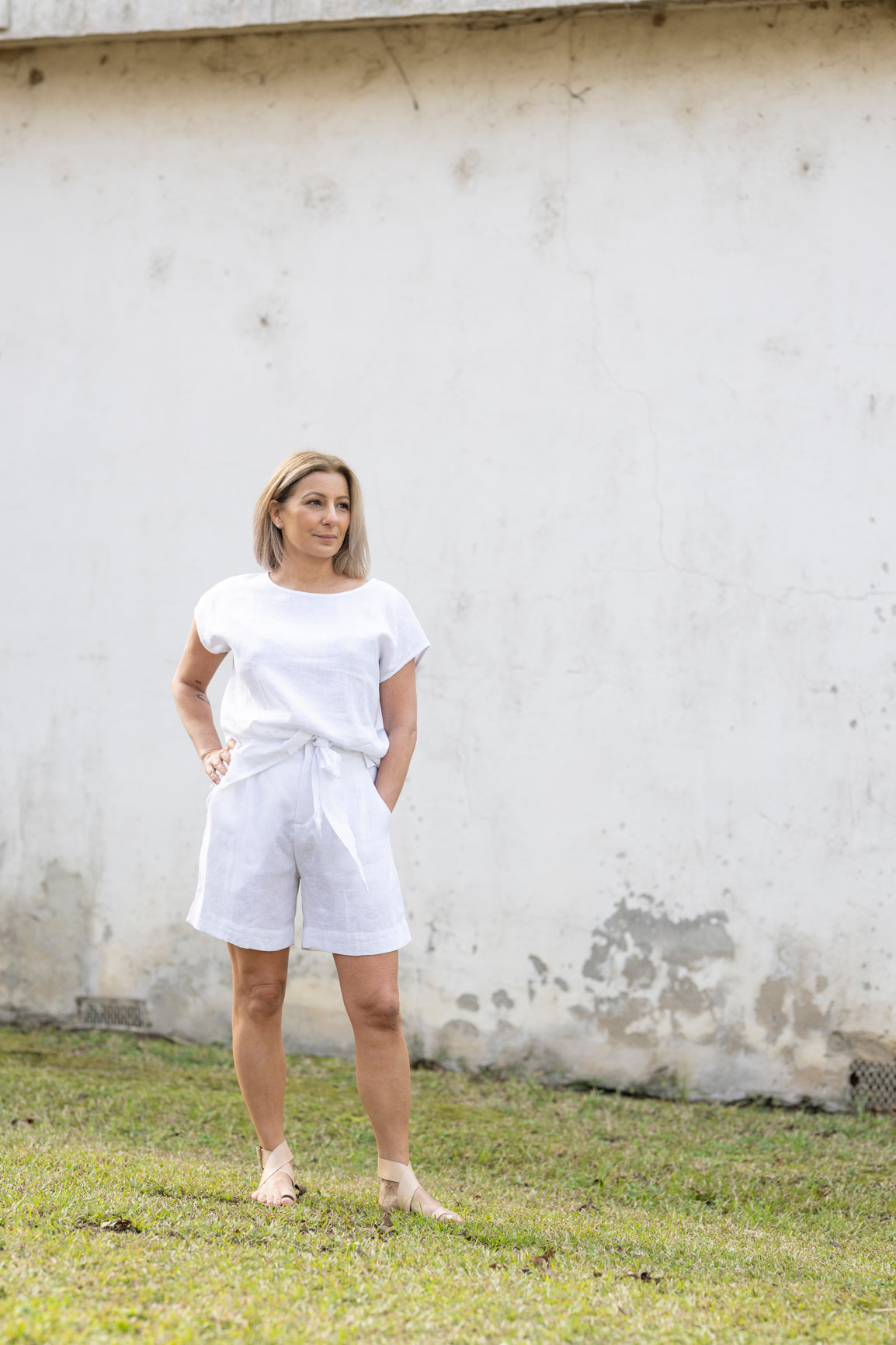 Gracie Linen Shorts - White