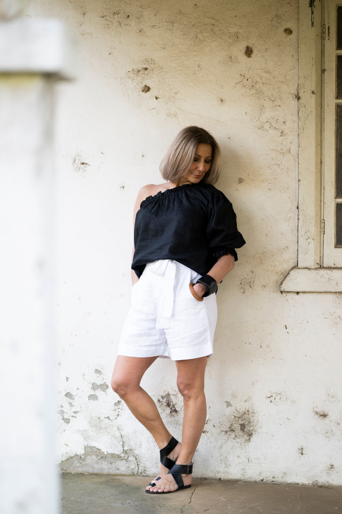 Gracie Linen Shorts - White
