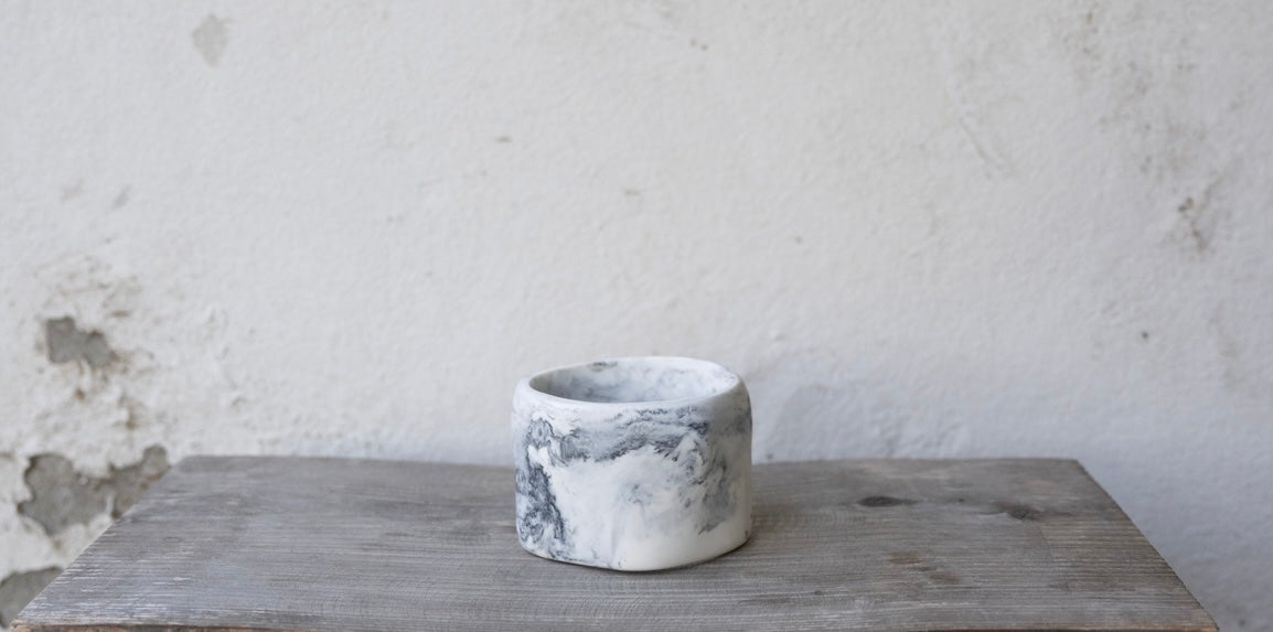 Wilma Resin Bangle - White Marble - Small