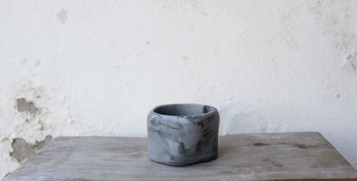 Wilma Resin Bangle - Grey Marble - Medium