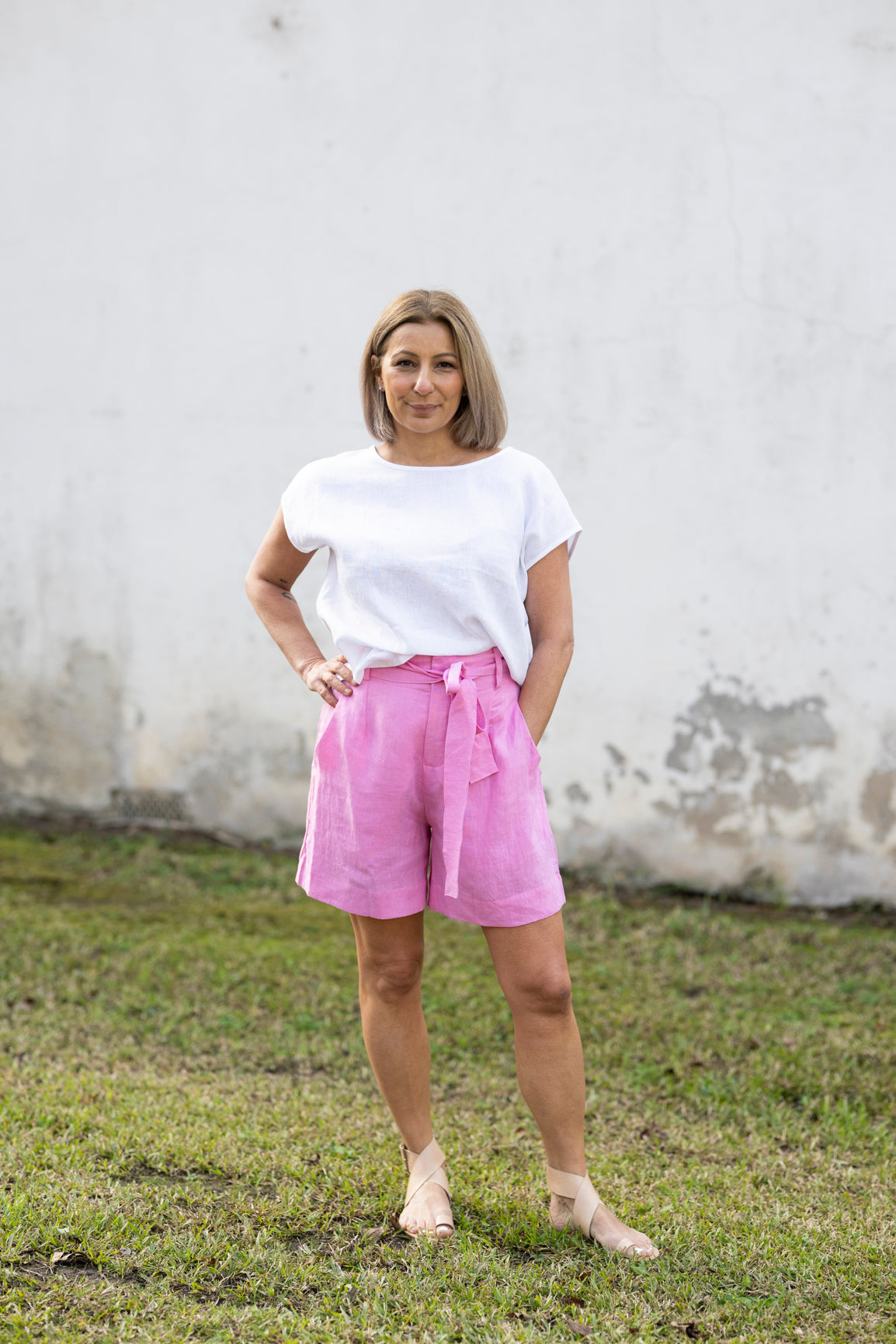 Gracie Linen Shorts - Musk