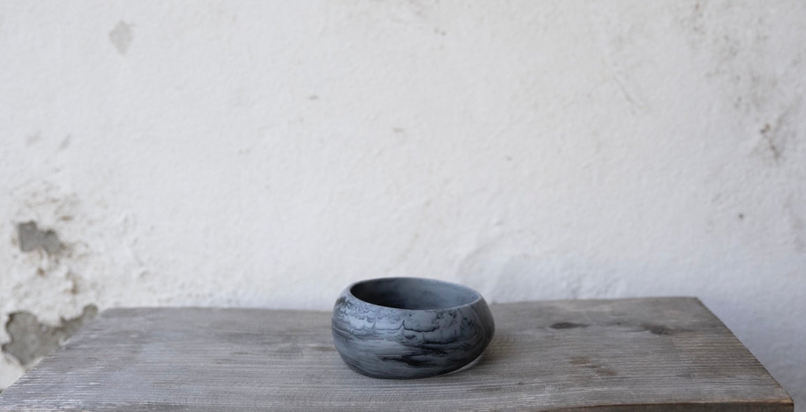 Wilma Resin Bangle - Grey Marble - Medium