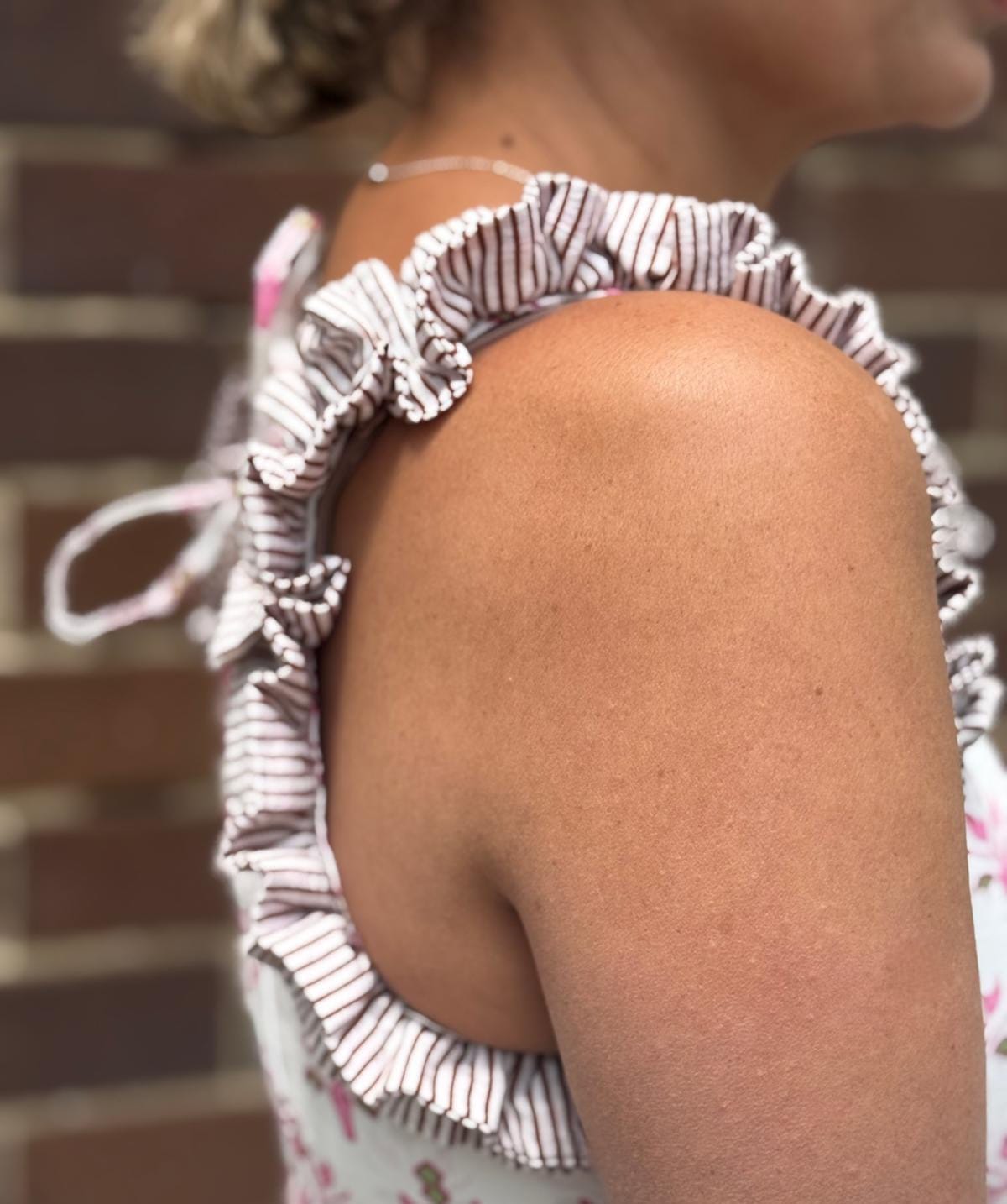 Ruffles Cotton Dress - Signature Print