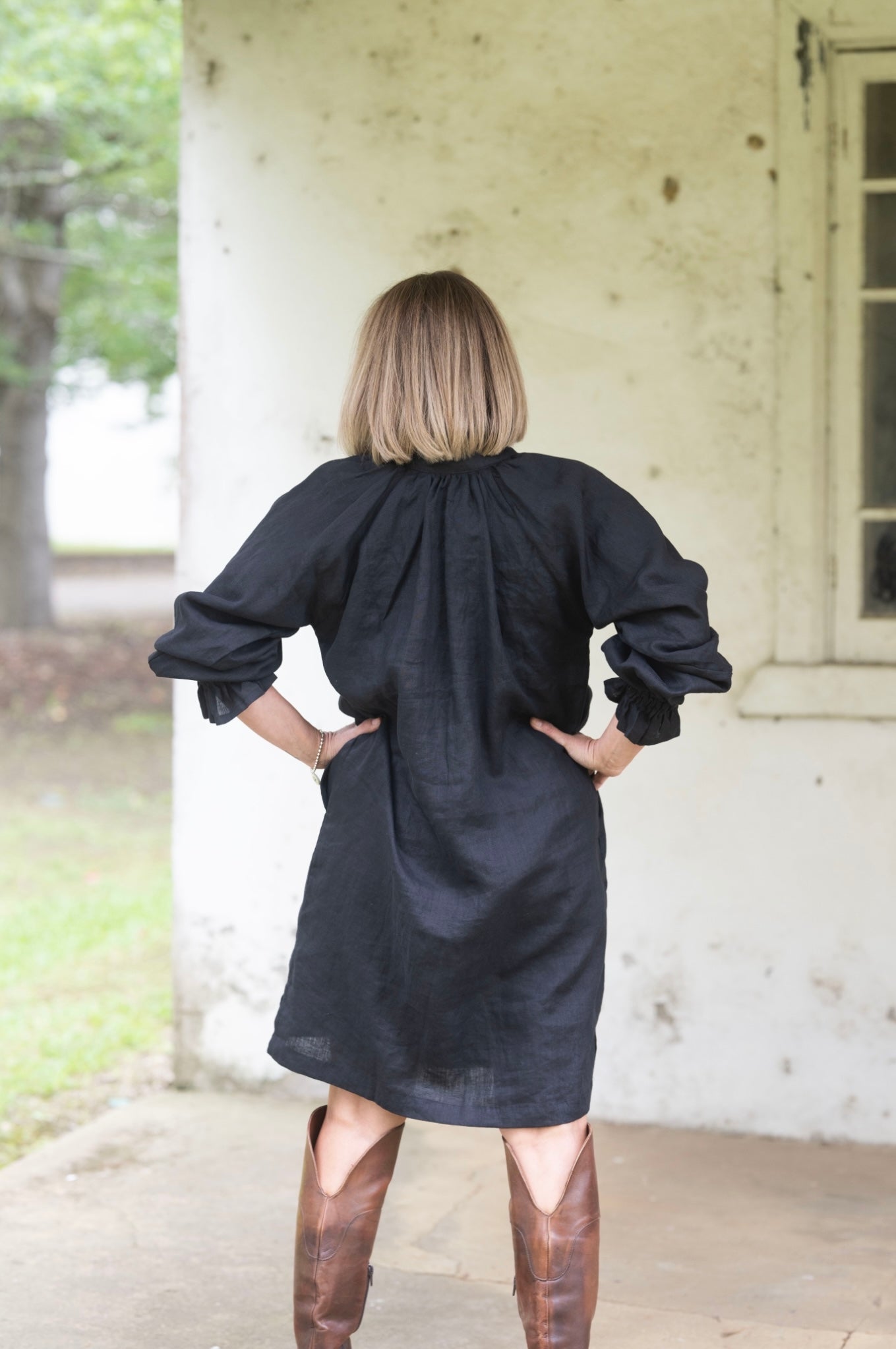 Dahlia linen dress - Black