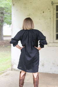 Dahlia linen dress - Black