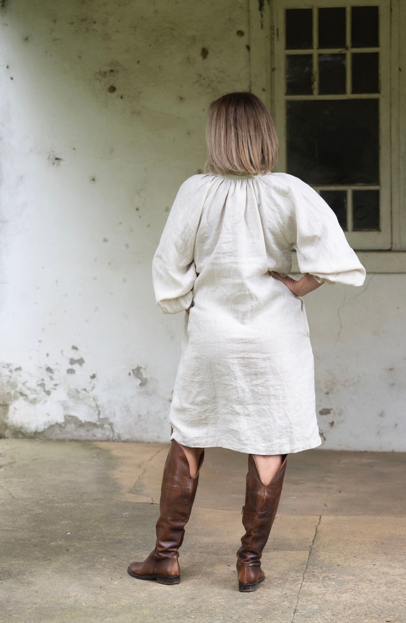 Dahlia linen dress - Ecru