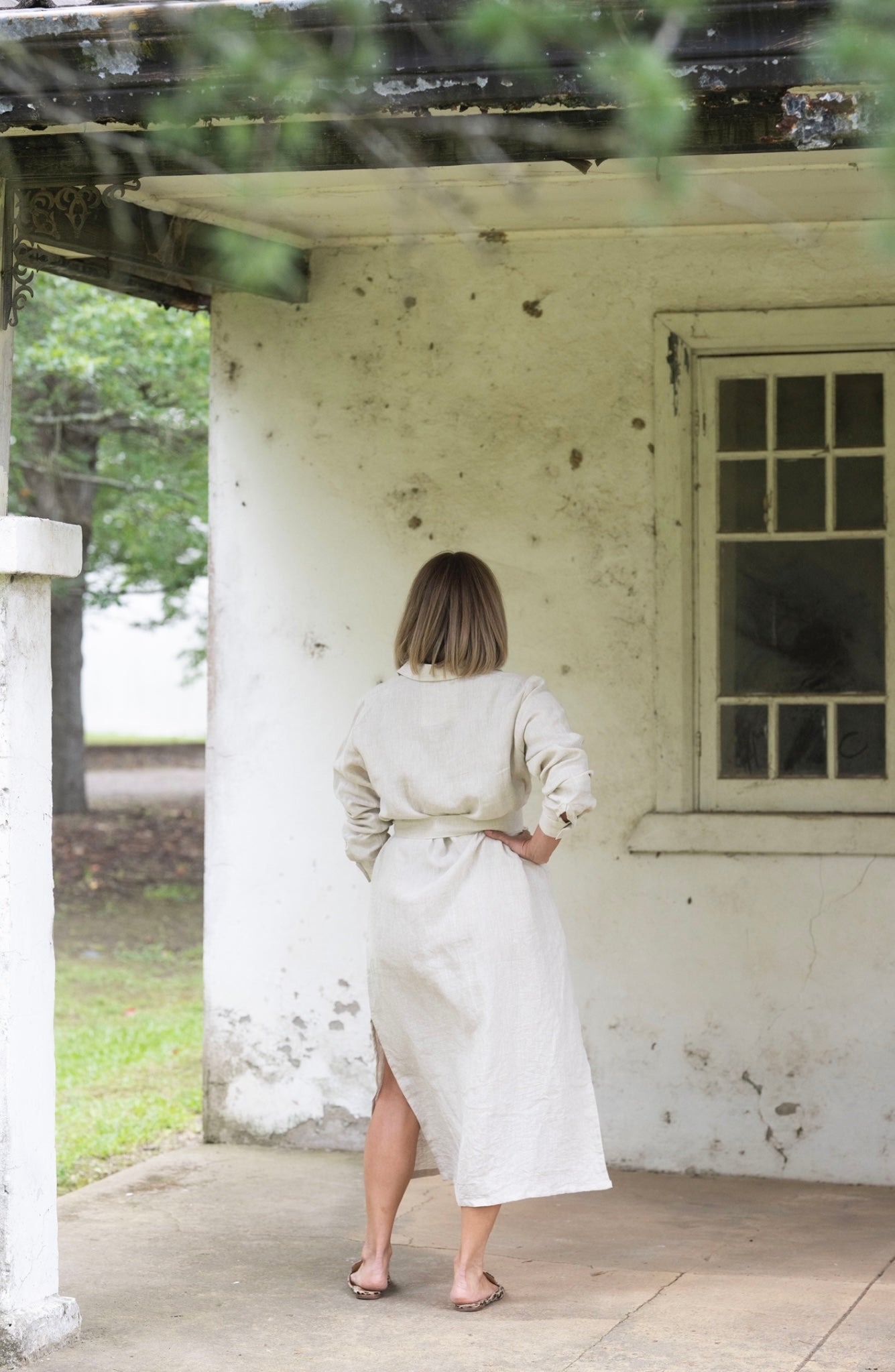 Maple Linen Dress - Ecru