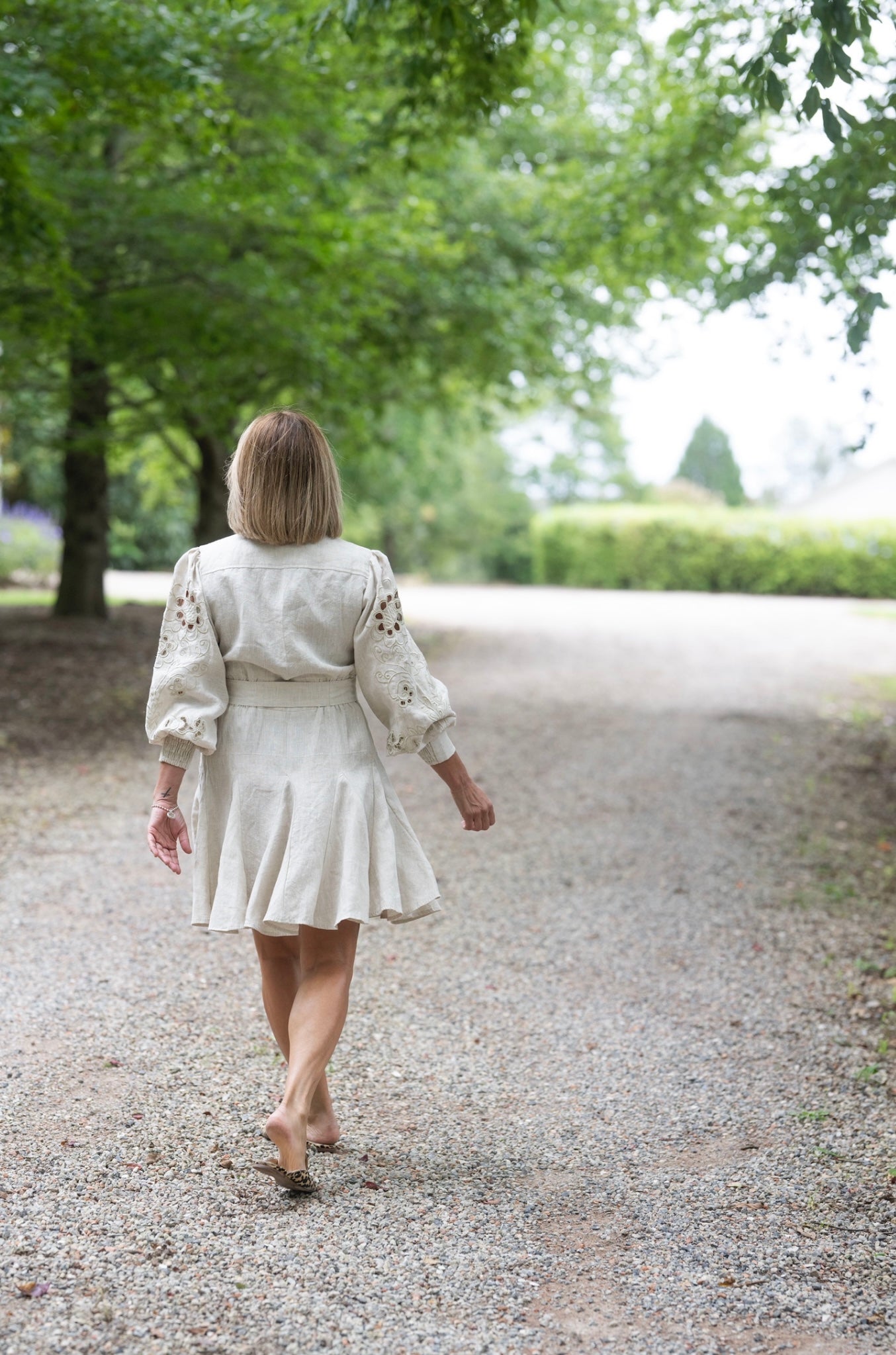 Birdie Linen Dress - Ecru