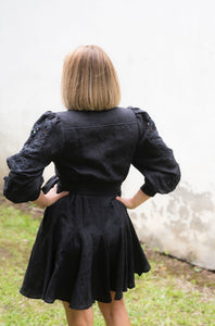 Birdie Linen Dress - Black