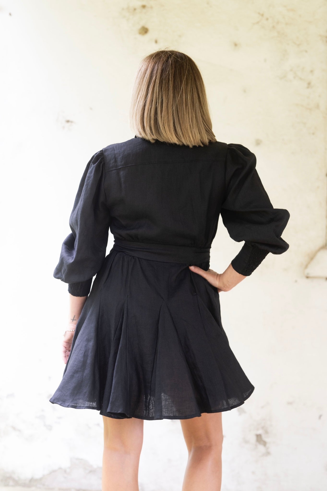 Wanda Linen Dress - Black