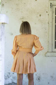 Wanda Linen Dress - Peach
