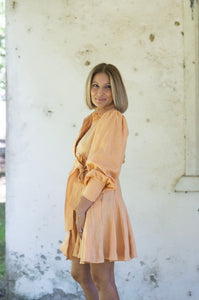 Wanda Linen Dress - Peach