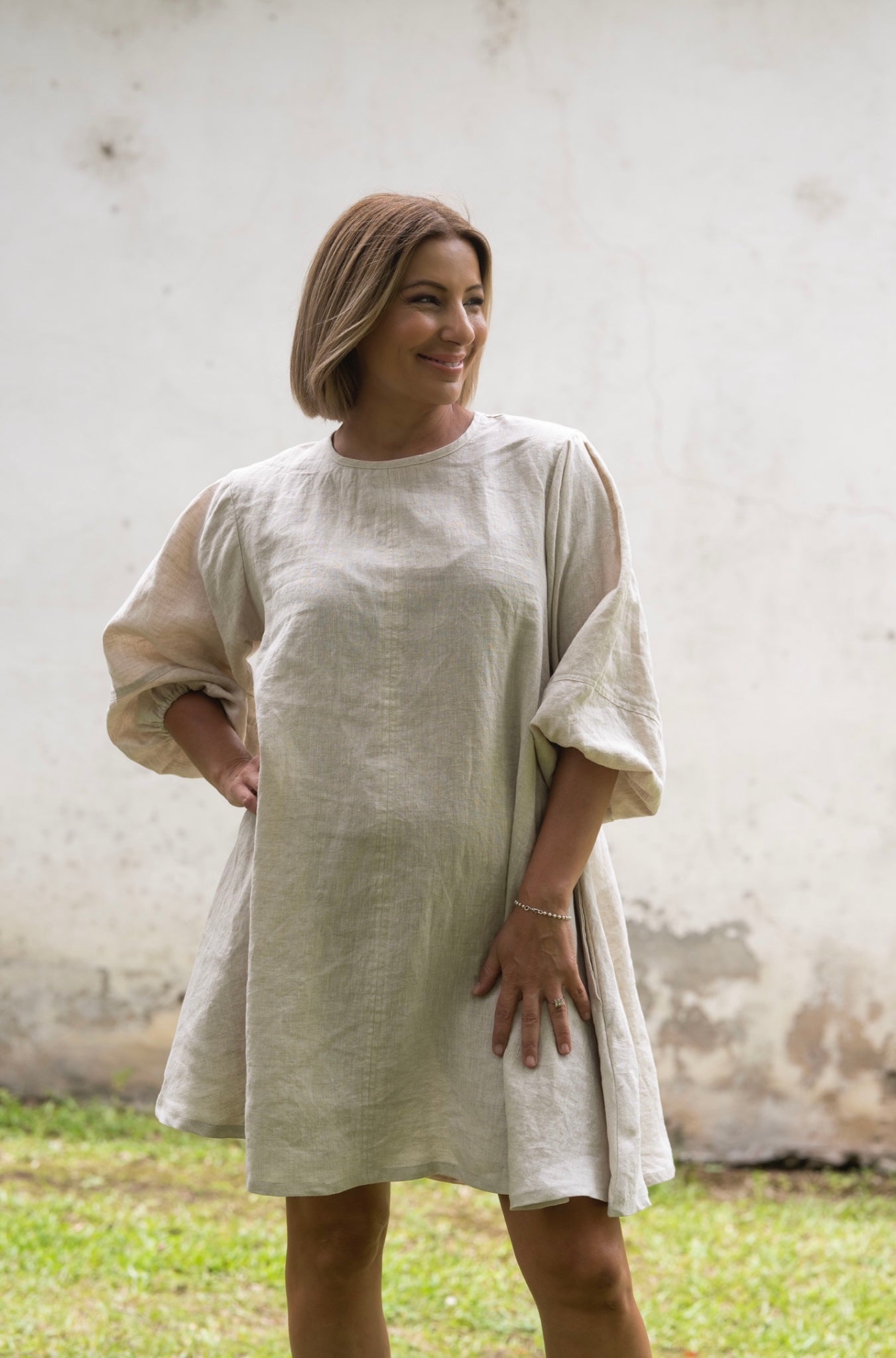 Sasha Linen Dress - Ecru