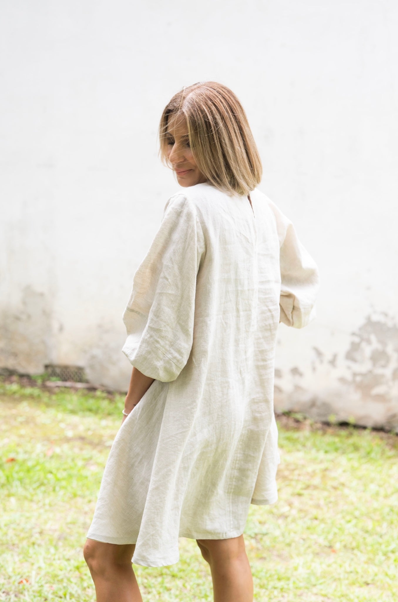 Sasha Linen Dress - Ecru