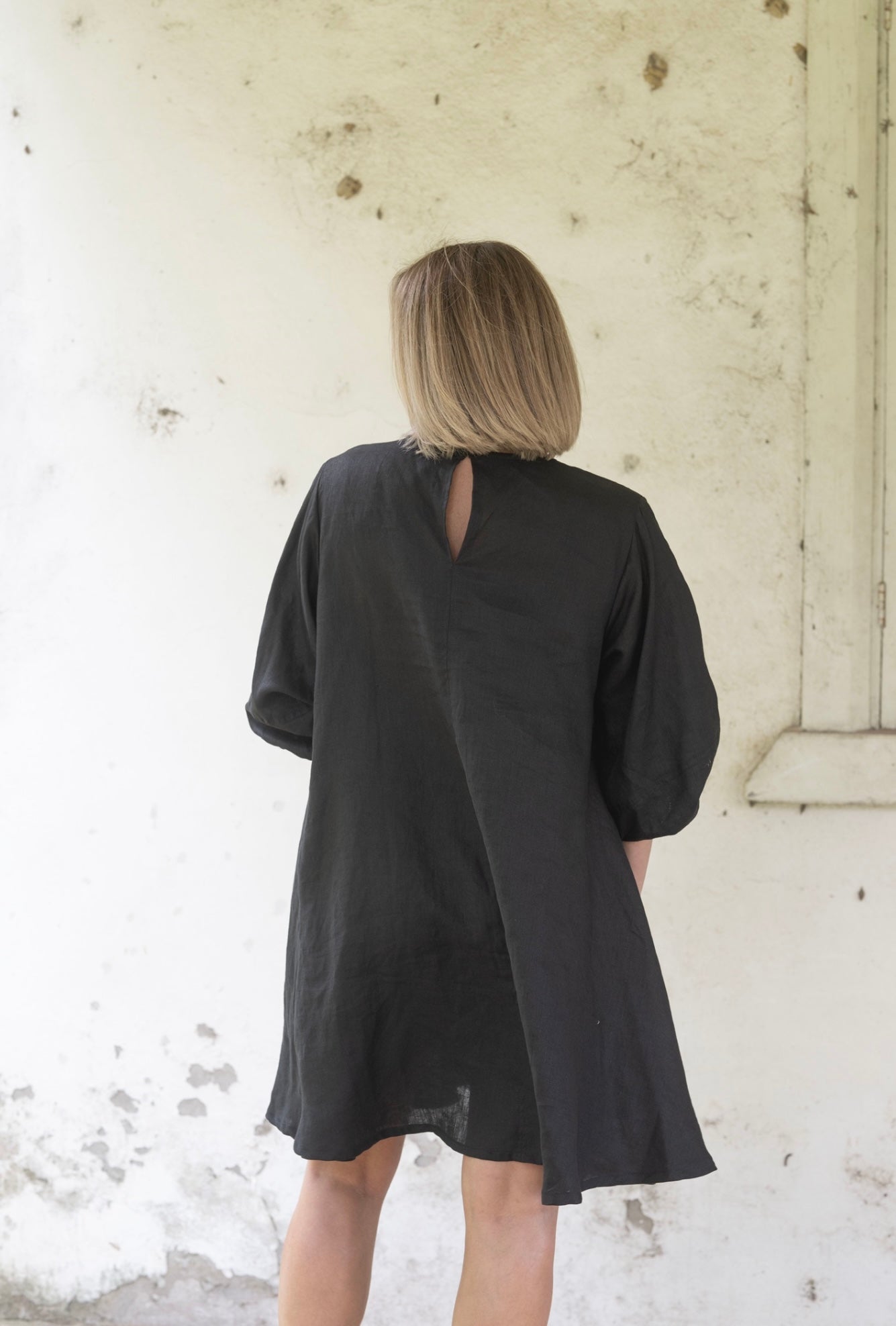 Sasha Linen Dress - Black