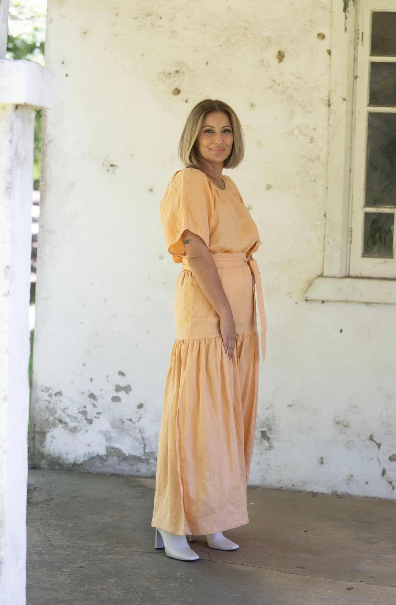 Liv Linen Skirt - Peach