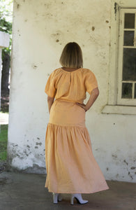 Liv Linen Skirt - Peach